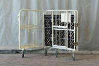 【販売終了】【お買い得品】【アウトレット】天使のカゴ台車BIG　アイボリー　W1100×D800×H1100　観音扉付き【軽量・小型カゴ台車】【限定１台】