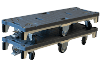 【新品】6輪台車用台車（袖なし）　ブラック　W1260×D425×H210【重ねて収納可能】