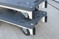 【新品】6輪台車　アイボリー　W1260×D425×H1520　抜き差しタイプ【重ねて収納可能】