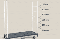 【新品】6輪台車　アイボリー　W1260×D425×H1520　抜き差しタイプ【重ねて収納可能】