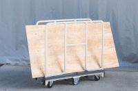 【販売終了】【新品】長物・長尺6輪台車　アイボリー　W1260×D425×H1155　抜き差しタイプ【重ねて収納可能】