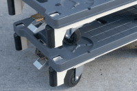 【販売終了】【新品】長物・長尺6輪台車　アイボリー　W1260×D425×H1155　抜き差しタイプ【重ねて収納可能】