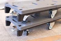 【新品】長物・長尺6輪台車　ブラック　W1260×D425×H1155　抜き差しタイプ【重ねて収納可能】