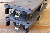 【新品】長物・長尺6輪台車　ブラック　W1260×D425×H1155　抜き差しタイプ【重ねて収納可能】