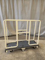 【お買い得品】【中古】長物・長尺6輪台車　アイボリー　W1260×D425×H1155　抜き差しタイプ【数量限定】