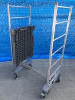 【販売終了】【中古】4輪台車（ストックカート）　2輪自在固定変換仕様キャスター付き【期間限定大幅割引】