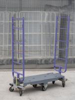 【販売終了】【中古】6輪台車　パープル　W1282×D425×H1585　カワジュン製　ネスティングタイプ