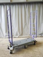 【販売終了】【GJサンクスセール品】【中古】6輪台車　パープル　W1282×D425×H1585　カワジュン製　ネスティングタイプ【引取限定商品】