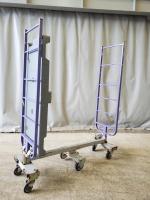 【販売終了】【GJサンクスセール品】【中古】6輪台車　パープル　W1282×D425×H1585　カワジュン製　ネスティングタイプ【引取限定商品】