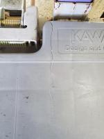 【販売終了】【GJサンクスセール品】【中古】6輪台車　パープル　W1282×D425×H1585　カワジュン製　ネスティングタイプ【引取限定商品】