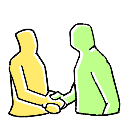 手と手を取り合う