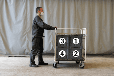 天使のカゴ台車の場合