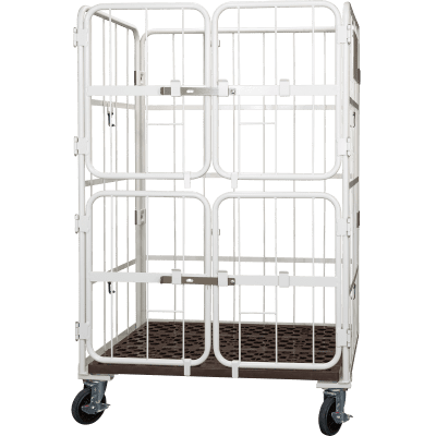 上下観音扉付きカゴ台車