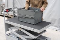 【販売終了】【新品】エネリフター　D1340×W600×H1100　昇降式電動台車　GJ-116