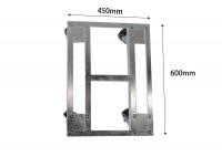 【販売終了】【新品】溶融亜鉛メッキ　アングル製平台車「TWO-TOP1000」W450×D600×H151