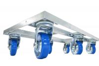 【新品】溶融亜鉛メッキ　アングル製6輪平台車「MIGHTY1500」W450×D900×H185