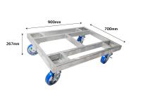 【新品】溶融亜鉛メッキ　角パイ製平台車「fine1200」W700×D900×H267