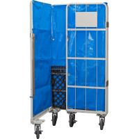 【販売終了】【新品】カゴ台車用三方内カバー　ブルー　W850用