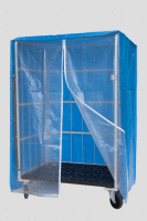 【販売終了】【新品】カゴ台車用防塵・防滴カバー　前面クリアタイプ　W950～W1100用