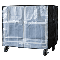 【新品】カゴ台車用防塵・防滴カバー　ブラック（半透明）W1100×D800×H1100用