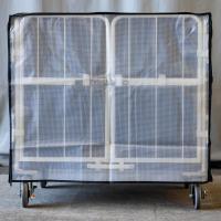 【新品】カゴ台車用防塵・防滴カバー　ブラック（半透明）W1100×D800×H1100用