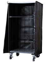 【新品】カゴ台車用防塵・防滴カバー　ブラック（半透明）W850×D650×H1700用