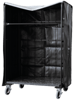 【新品】カゴ台車用防塵・防滴カバー　ブラック（半透明） W1100×D800×H1700用