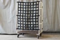 【中古】コボサンクス　フル（カゴ台車用前カバー）ブラック　中央二つ折りタイプ【レンタル使用品】