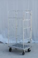 【販売終了】【中古】カゴ台車　W800×D600×H1700　ダイフク製　シルバー【引取限定商品】