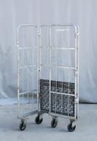 【販売終了】【中古】カゴ台車　W800×D600×H1700　ダイフク製　シルバー【引取限定商品】
