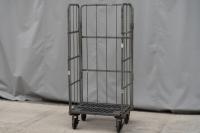 【販売終了】【中古】カゴ台車　W800×D600×H1700　ダイフク製　シルバー【引取限定商品】