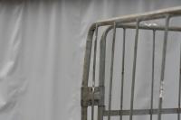 【販売終了】【中古】カゴ台車　W800×D600×H1700　ダイフク製　シルバー【引取限定商品】