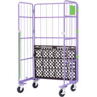 【販売終了】【新品】俺のカゴ台車 連結モデル（連結カゴ台車）　W1100×D800×H1950【2輪自在固定変換仕様】