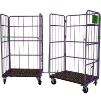 【販売終了】【新品】俺のカゴ台車 連結モデル（連結カゴ台車）　W1100×D800×H1950【2輪自在固定変換仕様】