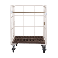 【販売終了】【新品】天使のカゴ台車 パタメル　W850×D650×H1100　両面パタパタ折りたたみ式【背の低いカゴ台車】