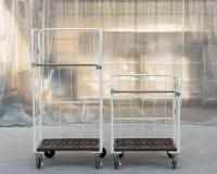 【販売終了】【新品】天使のカゴ台車 パタメル　W850×D650×H1100　両面パタパタ折りたたみ式【背の低いカゴ台車】