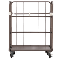 【販売終了】【新品】天使のカゴ台車Light（ライト）ココアブラウン　W850×D650×H1100　アルミ製　耐荷重200kg　パタメル　両面パタパタ折りたたみ式【軽量・小型カゴ台車】