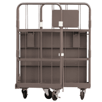 【販売終了】【新品】天使のカゴ台車Light（ライト）ココアブラウン　W850×D650×H1100　アルミ製　耐荷重200kg　パタメル　両面パタパタ折りたたみ式【軽量・小型カゴ台車】