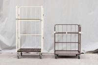 【販売終了】【新品】天使のカゴ台車Light（ライト）ココアブラウン　W850×D650×H1100　アルミ製　耐荷重200kg　パタメル　両面パタパタ折りたたみ式【軽量・小型カゴ台車】