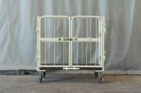 【販売終了】【新品】天使のカゴ台車BIG　アイボリー　W1100×D800×H1100　観音扉付き【軽量・小型カゴ台車】