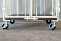 【販売終了】【新品】天使のカゴ台車BIG　アイボリー　W1100×D800×H1100　観音扉付き【軽量・小型カゴ台車】