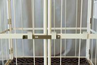 【販売終了】【新品】天使のカゴ台車BIG　アイボリー　W1100×D800×H1100　観音扉付き【軽量・小型カゴ台車】