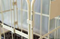 【販売終了】【新品】天使のカゴ台車BIG　アイボリー　W1100×D800×H1100　観音扉付き【軽量・小型カゴ台車】