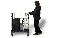 【新品】天使のカゴ台車　ブラック　W850×D650×H1100　両面折りたたみ式【軽量・小型カゴ台車】