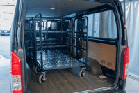 【新品】天使のカゴ台車　ブラック　W850×D650×H1100　両面折りたたみ式【軽量・小型カゴ台車】