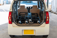 【新品】天使のカゴ台車　ブラック　W850×D650×H1100　両面折りたたみ式【軽量・小型カゴ台車】