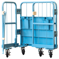 【販売終了】【新品】天使のカゴ台車Light（ライト）ミニ　パタメル　W710×D480×H850　耐荷重200kg　両面パタパタ折りたたみ式【軽量・超小型カゴ台車】【数量限定】