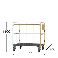 【販売終了】【お買い得品】【新品】天使のカゴ台車BIG　アイボリー　W1100×D800×H1100【軽量・小型カゴ台車】数量限定