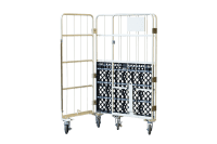 【受注生産品】俺のカゴ台車　アイボリー　W1100×D800×H1700　連結モデル（連結カゴ台車）【1ロット30台～】