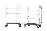 【受注生産品】俺のカゴ台車　アイボリー　W1100×D800×H1700　連結モデル（連結カゴ台車）【1ロット30台～】